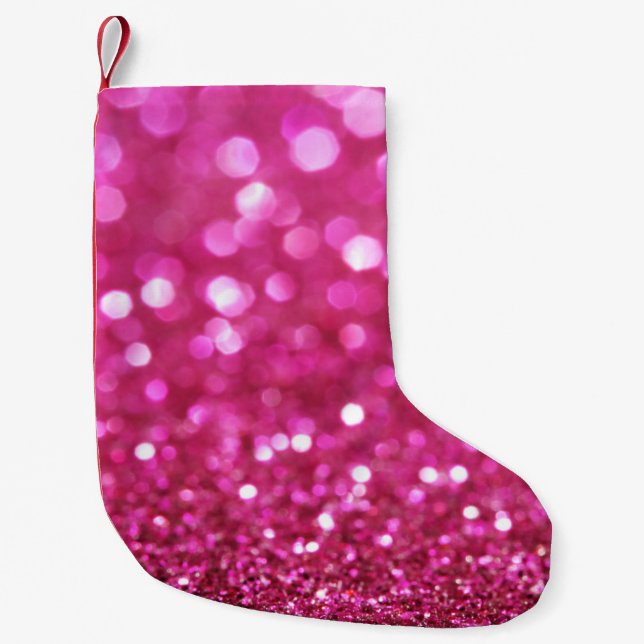 Petite Chaussette De Noël Festive Rose foncé : Élégant Abstrait. (Devant)