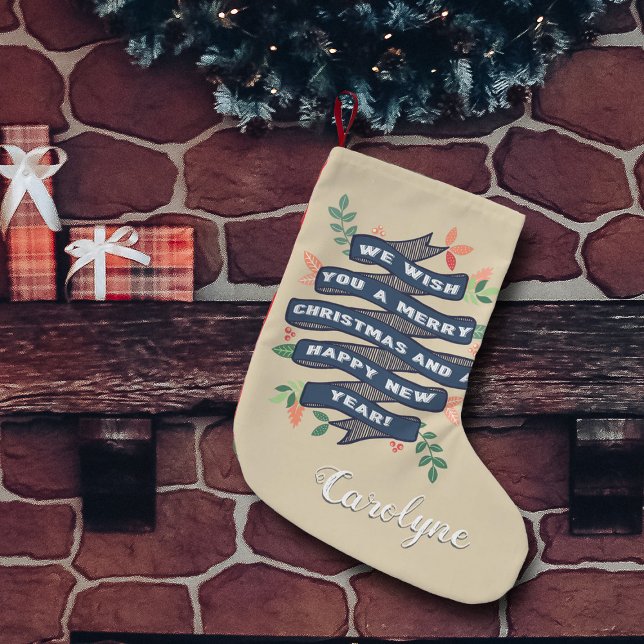 Petite Chaussette De Noël Fête de Noël Floral Whimsical (Créateur téléchargé)