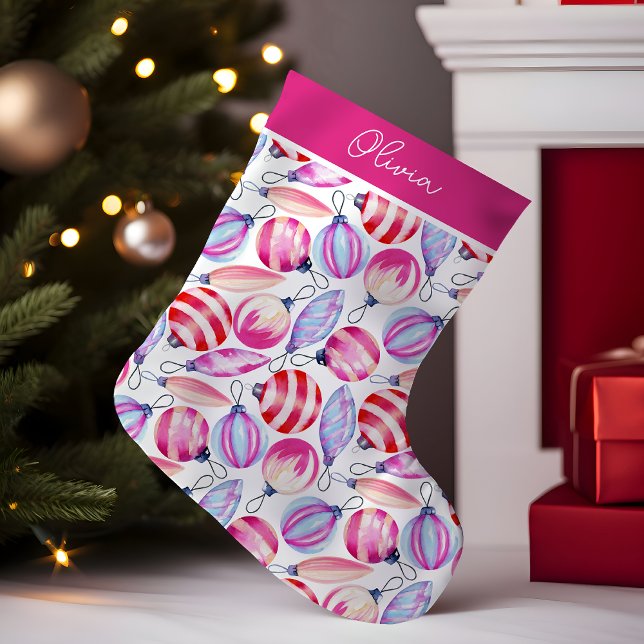 Petite Chaussette De Noël Fête des ornements rose Festin Amusants Personnali (Créateur téléchargé)