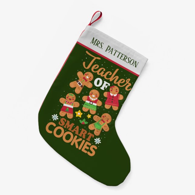 Petite Chaussette De Noël fête Noël Enseignant cookies intelligents ajouter  (Devant (Accrochage))