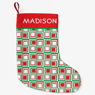 Petite Chaussette De Noël Fêtes de Noël géométriques modernes personnalisées