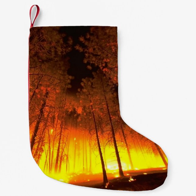 Petite Chaussette De Noël Feu forestier (Devant)