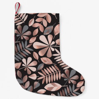 Petite Chaussette De Noël Feuilles d'automne élégantes : Pastel Géométrique