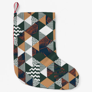 Petite Chaussette De Noël Feuilles de palmiers géométriques, motif à la mode
