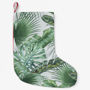 Petite Chaussette De Noël Feuilles de palmiers tropicaux, monstère, feuille 