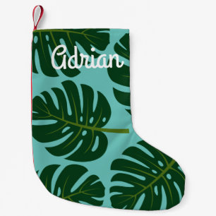 Petite Chaussette De Noël Feuilles de palmiers tropicaux personnalisées Déco