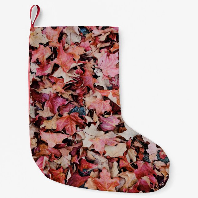 Petite Chaussette De Noël Feuilles séchés (Devant)