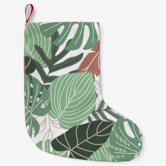 Petite Chaussette De Noël Feuilles tropicaux d'été sans couture motif
