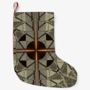 Petite Chaussette De Noël Filigree argenté avec Croix d'or