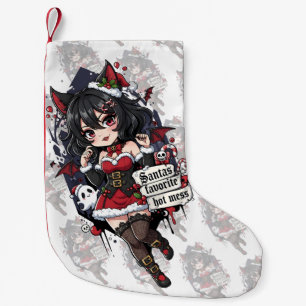 Petite Chaussette De Noël Fille Chibi Diable Gothique Noël Chaos Total