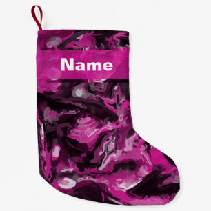 Petite Chaussette De Noël Fils roses, noirs, blancs et gris