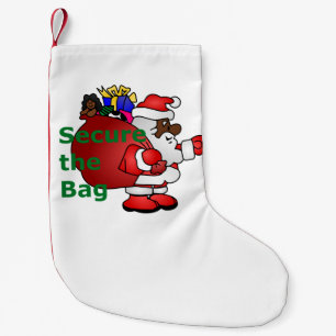 Petite Chaussette De Noël fixer le sac noir père Noël stockage