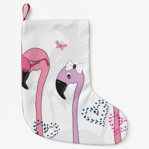 Petite Chaussette De Noël Flamant rose d'été : Illustration Vintage de plage