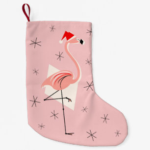 Petite Chaussette De Noël Flamant rose Père Noël Récipiendaire rose