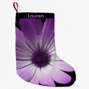 Petite Chaussette De Noël Fleur de marguerite violet Fleur de Noël personnal