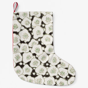Petite Chaussette De Noël Fleur japonaise vintage 1902 : Fleur noire et blan