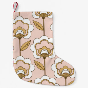Petite Chaussette De Noël Fleur rétro : motif vintage sans soudure.