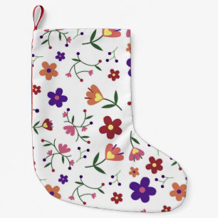 Petite Chaussette De Noël fleurs de motif-