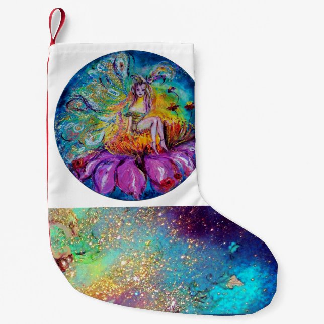 PETITE CHAUSSETTE DE NOËL FLEURS FAIRY DANS LA NUIT (Devant)
