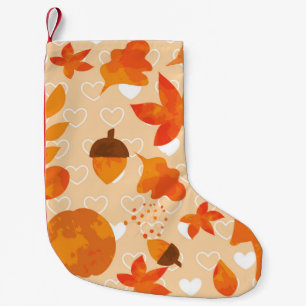 Petite Chaussette De Noël Fleurs orange : Motif Doodle à la main.