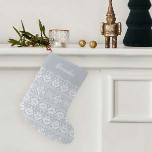 Petite Chaussette De Noël Fog Grey Nordic Sweat Motif Personnalisé
