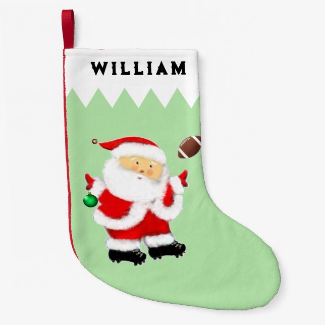 Petite Chaussette De Noël Football Noël Keepsaké (Devant)