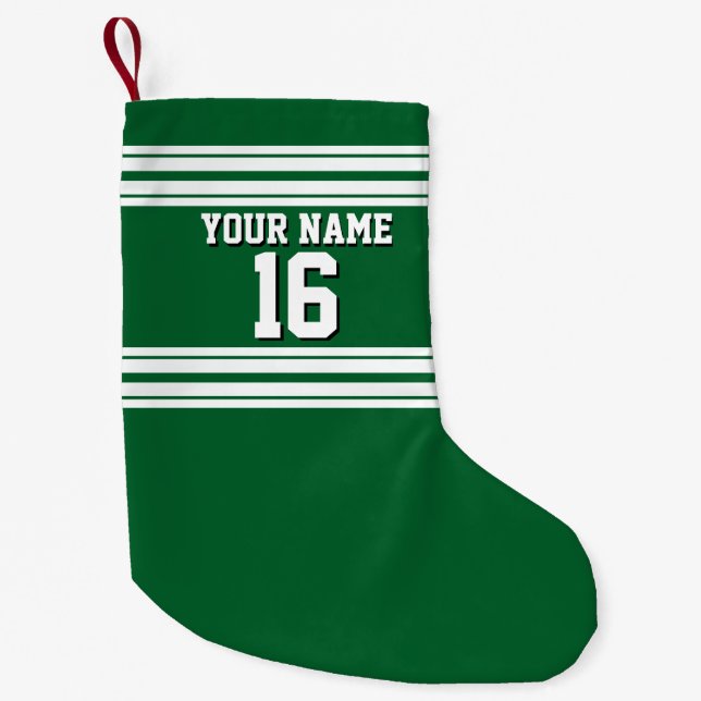 Petite Chaussette De Noël Forest Green White Team (Devant)