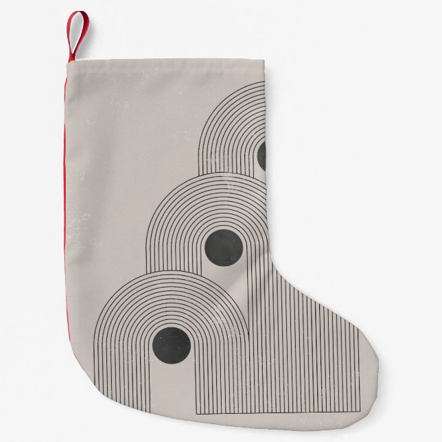Petite Chaussette De Noël formes géométriques Abstraites du milieu du siècle (Devant)