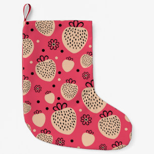 Petite Chaussette De Noël fraise rose sans couture motif