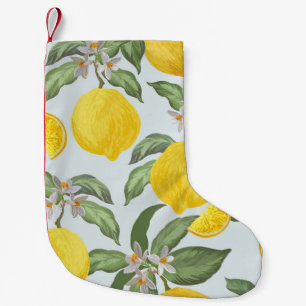 Petite Chaussette De Noël Fruit tropical citron Motif Vintage