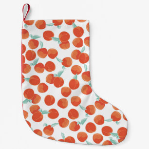 Petite Chaussette De Noël Fruits de pêche, motif d'été.