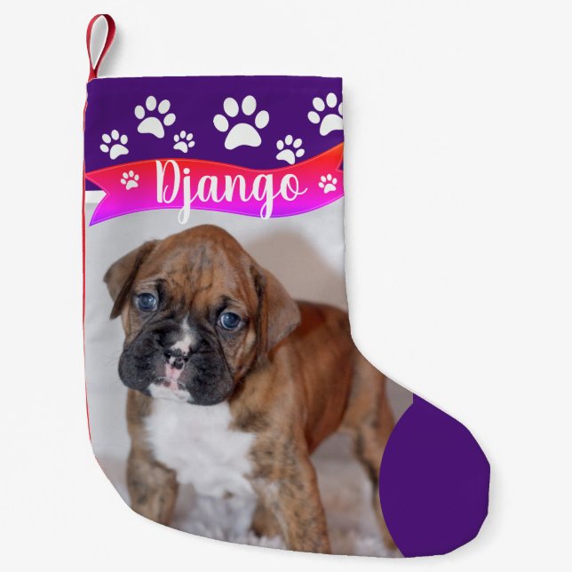 Petite Chaussette De Noël Fun Dog Christmas Stockings - Photo personnalisée (Devant)