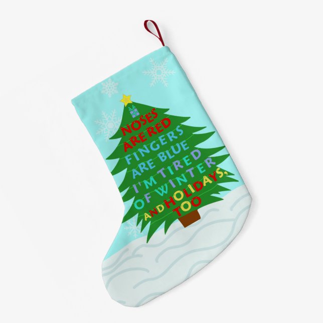Petite Chaussette De Noël Funny Bah Humbug Poème de Noël (Dos (Accrochage))
