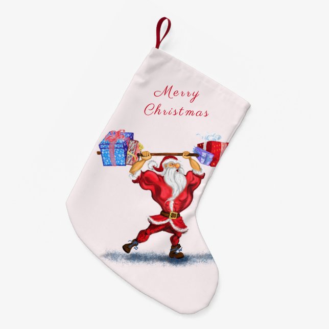 Petite Chaussette De Noël Funny Christmas Stocking Bodybuilder Santa Claus (Devant (Accrochage))