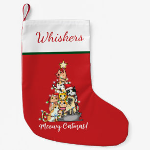 Petite Chaussette De Noël Funny Meowy Catmas Chats Noël Arbre