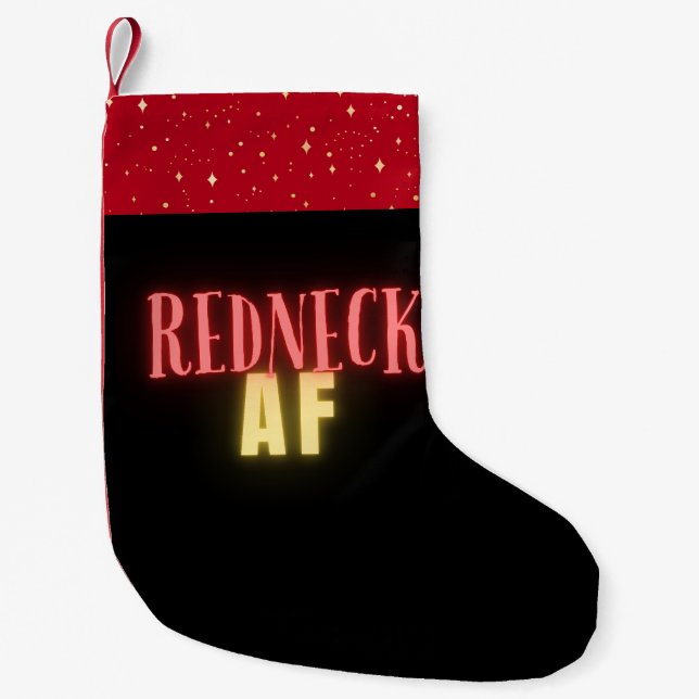 Petite Chaussette De Noël Funny Redneck AF Neon Personnalisé (Devant)