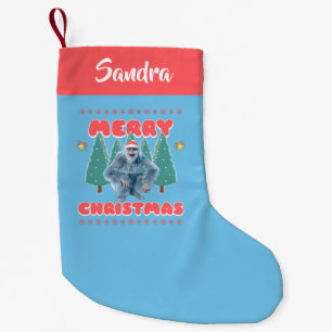 Petite Chaussette De Noël Funny Yeti - Joyeux Noël Personnalisé
