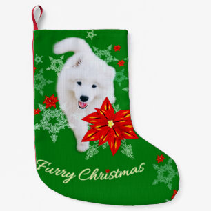 Petite Chaussette De Noël Furry Noël/Chien d'hiver Samoyed
