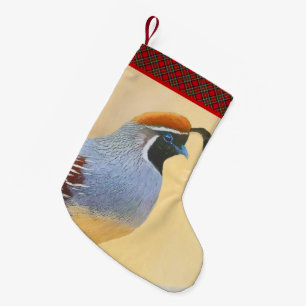 Petite Chaussette De Noël Gambrel's Quail Painting Original Bird Art