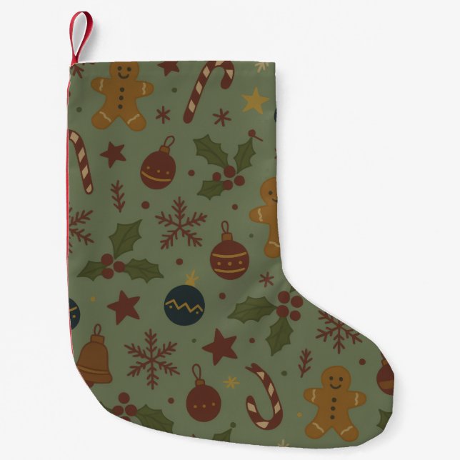 Petite Chaussette De Noël Gingerbread Christmas Stocking (Devant)