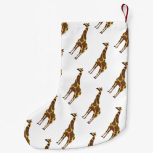 Petite Chaussette De Noël Giraffe Brown et jaune Silhouette