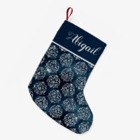 Glam Bleu Marine Argent Damassé Personnalisé