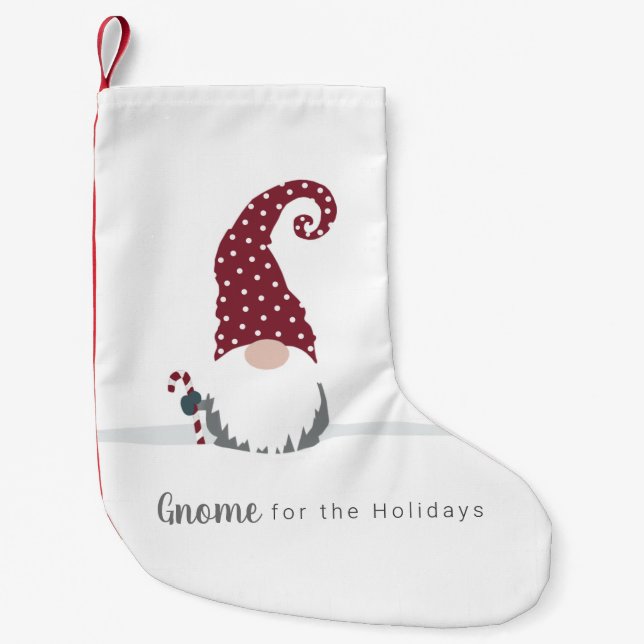Petite Chaussette De Noël Gnome for the Holidays Design scandinave (Devant)