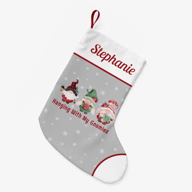 Petite Chaussette De Noël Gnomes de Noël mignons personnalisés (Devant (Accrochage))