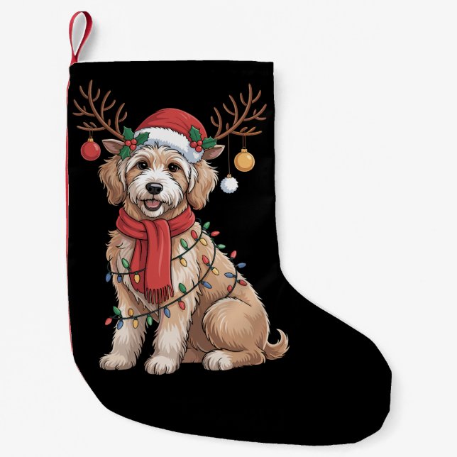 Petite Chaussette De Noël Golden Doodle Gorgeous Reindeer Christmas Tree  (Devant)