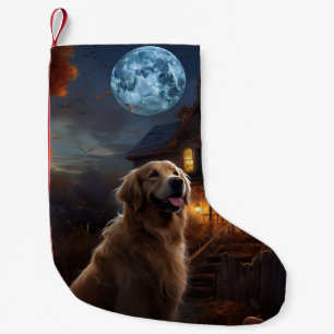 Petite Chaussette De Noël Golden Retriever Halloween Effrayant