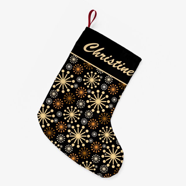 Petite Chaussette De Noël Golden Starburst (Devant (Accrochage))