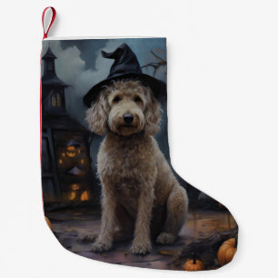 Petite Chaussette De Noël Goldendoodle Citrouille Halloween effrayant