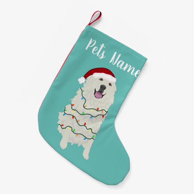 Petite Chaussette De Noël Grande Pyrénées personnalisées  (Devant (Accrochage))