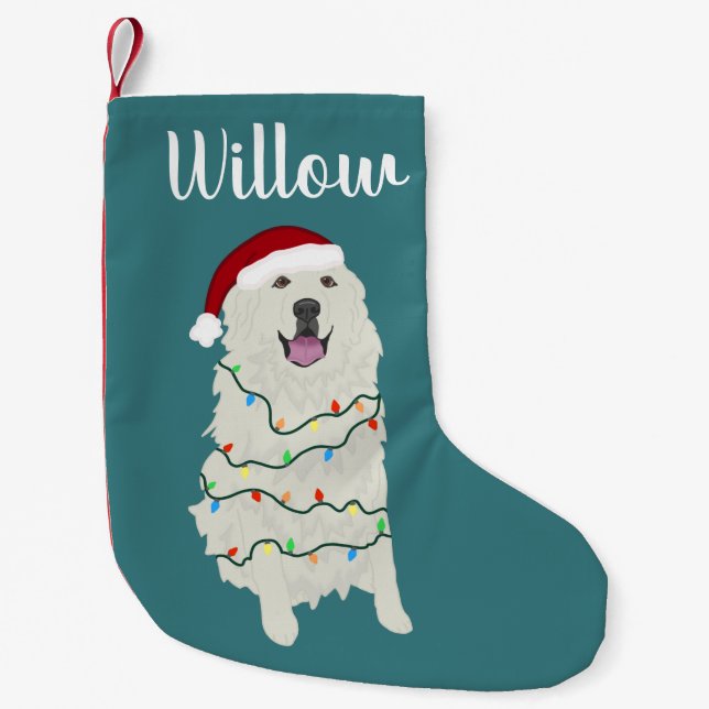 Petite Chaussette De Noël Grande Pyrénées personnalisées  (Devant)